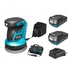 Dedra Set Masina orbitala de slefuit cu 2 acumulatori Li-Ion 18V 2.0Ah incarcator 60W si geanta